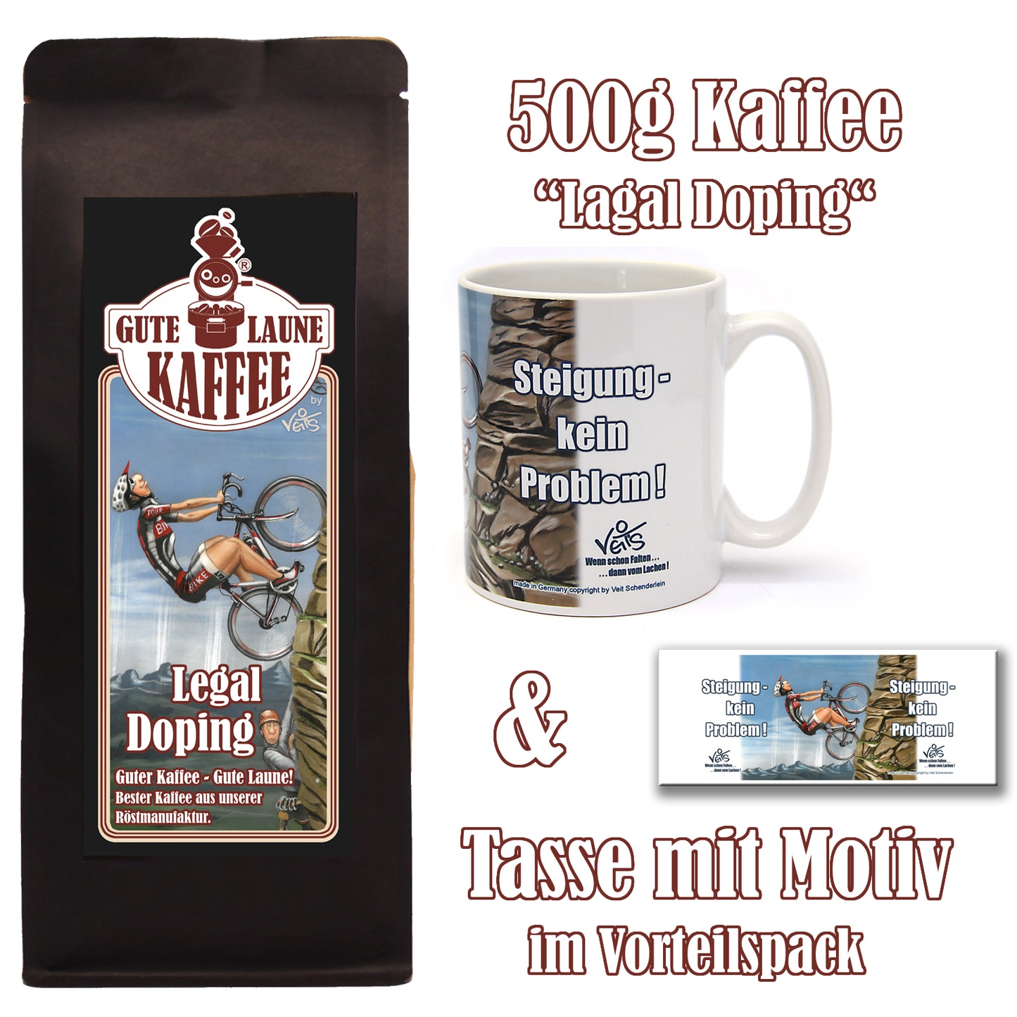 Legal Doping Sparpaket 500g Kaffee und Original Veit`S - Tasse