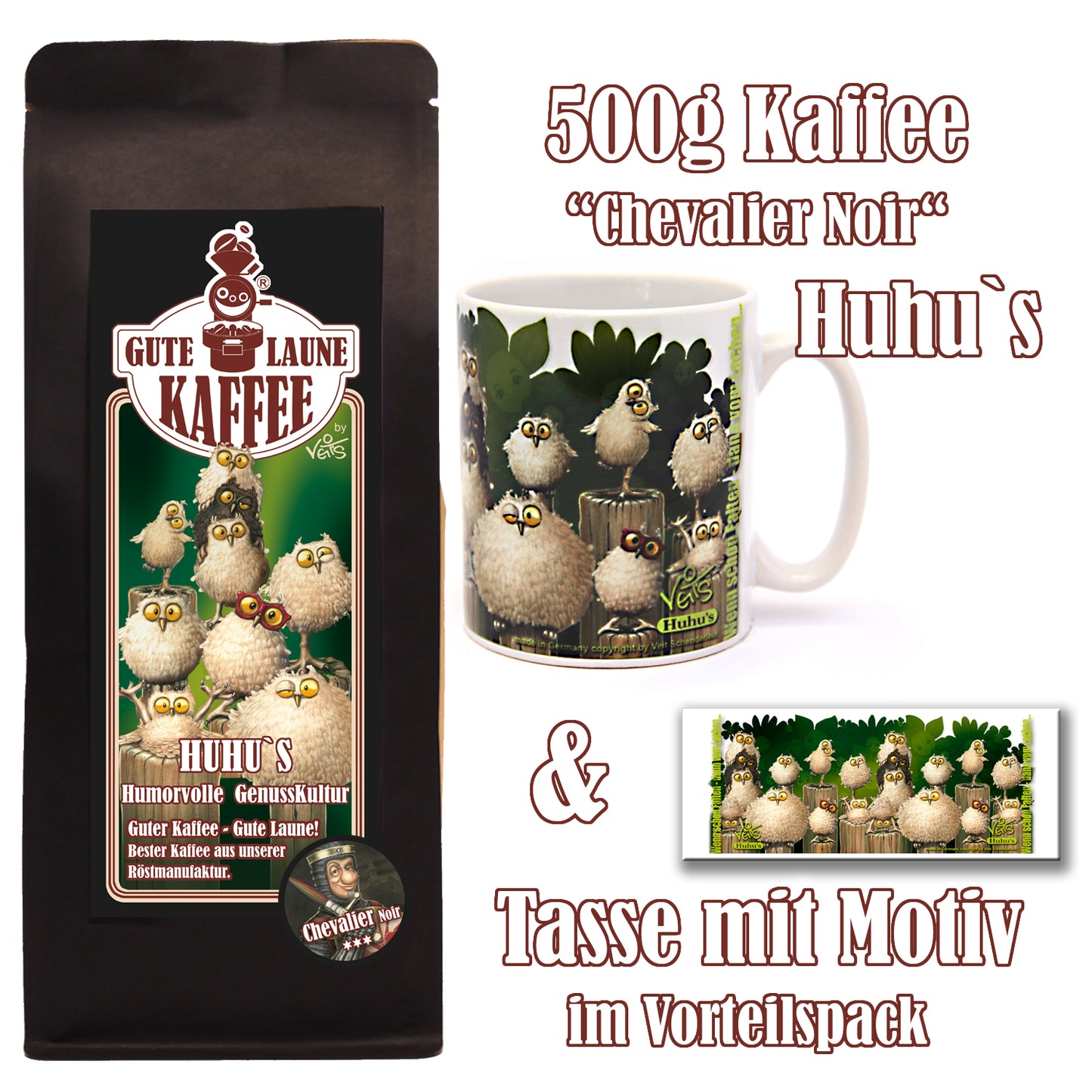 Huhu`s Sparpaket 500g Kaffee und Original Veit`S - Tasse