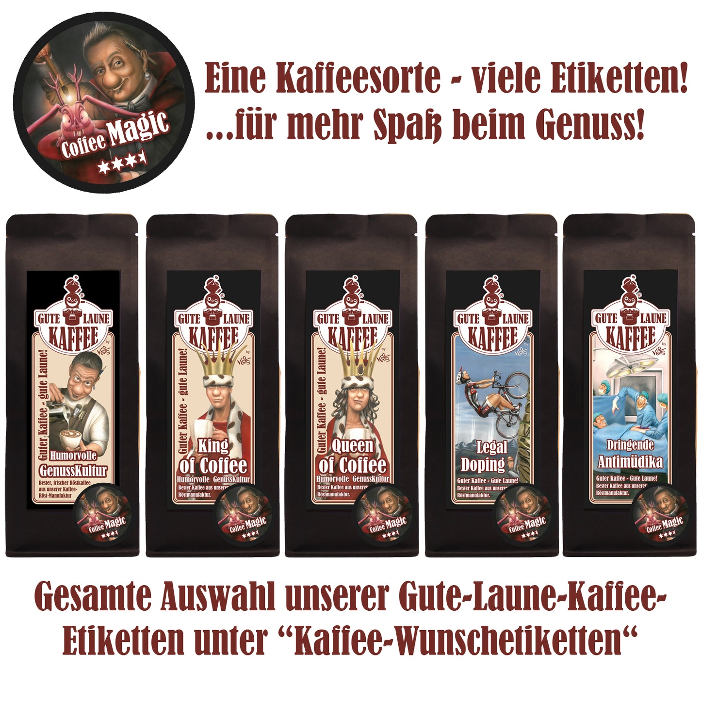Coffee Magic, Espresso, Cafe Crema, Filterkaffee