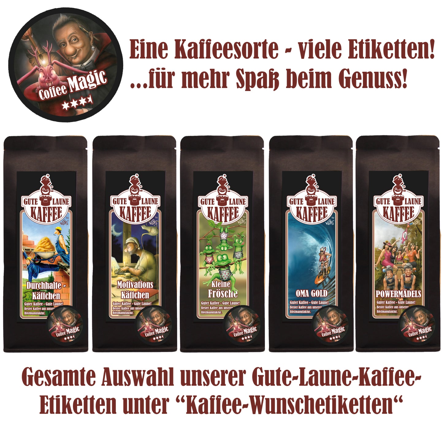 Coffee Magic, Espresso, Cafe Crema, Filterkaffee