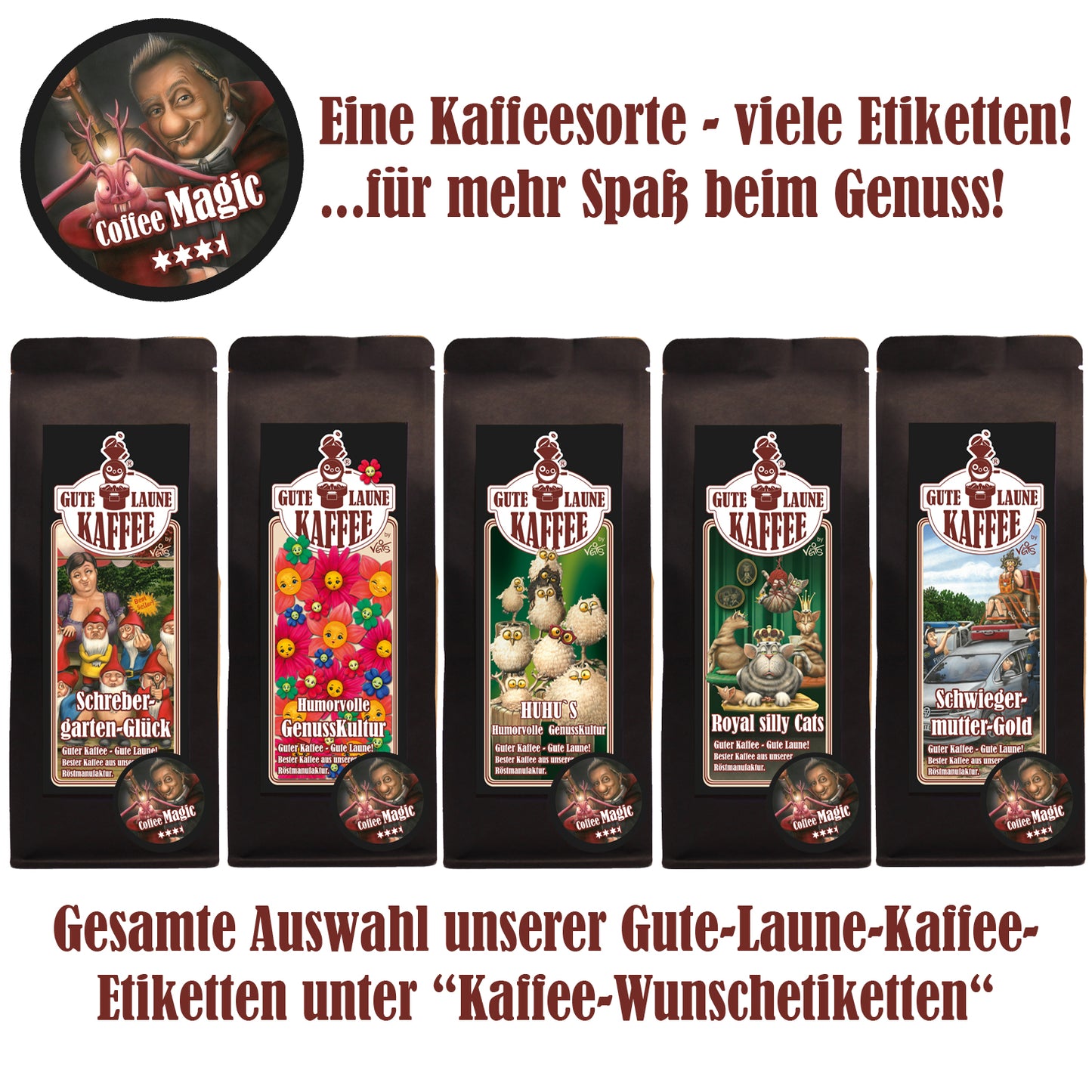 Coffee Magic, Espresso, Cafe Crema, Filterkaffee