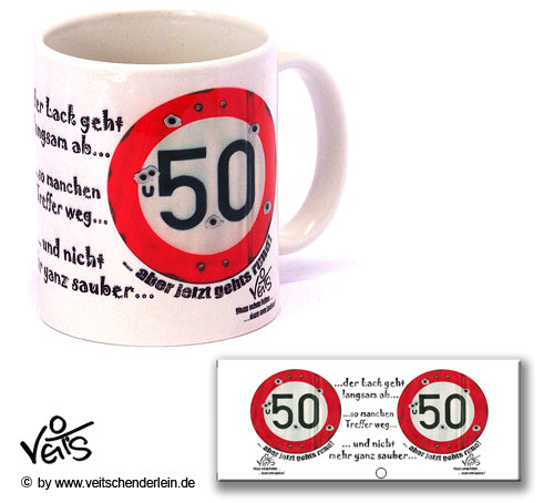50. Geburtstag, für Sie Sparpaket 500g Kaffee und Original Veit`S - Tasse