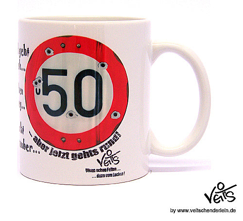 50. Geburtstag, für Sie Sparpaket 500g Kaffee und Original Veit`S - Tasse