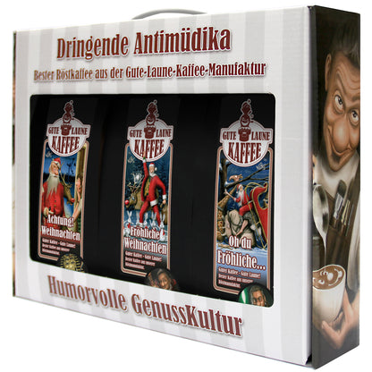 Kaffee Handtasche 3x250g feinster Espresso Weihnachts-Edition Fröhliche Weihnachten