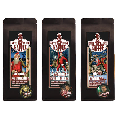 Kaffee Handtasche 3x250g feinster Espresso Weihnachts-Edition Fröhliche Weihnachten