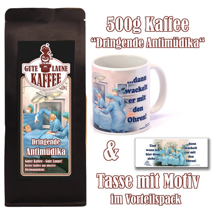 Dringende Antimüdika Sparpaket 500g Kaffee und Original Veit`S - Tasse