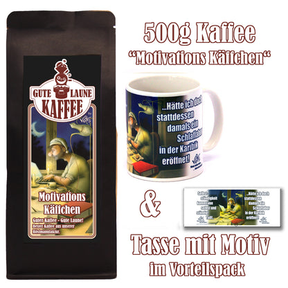 Motivations Käffchen Sparpaket 500g Kaffee und Original Veit`S - Tasse