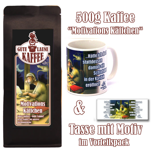 Motivations Käffchen Sparpaket 500g Kaffee und Original Veit`S - Tasse