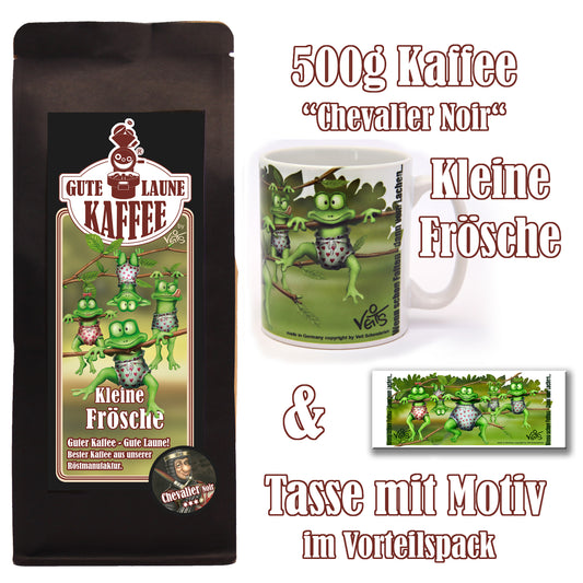 Röstkaffee Sparpaket mit Froschmotiv 500g Kaffee und Original Veit`S Froschtasse
