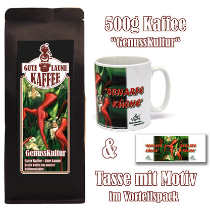 GenussKultur Sparpaket 500g Kaffee und Original Veit`S - Tasse Scharfe Küche