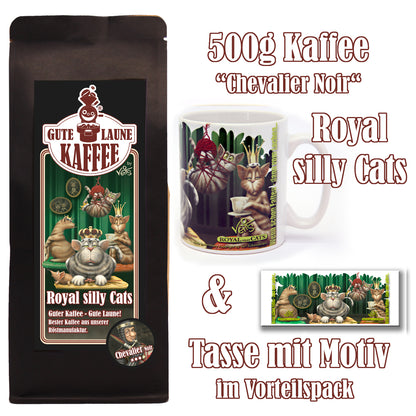 Royal silly Cats Sparpaket 500g Kaffee und Original Veit`S - Tasse
