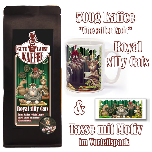 Royal silly Cats Sparpaket 500g Kaffee und Original Veit`S - Tasse