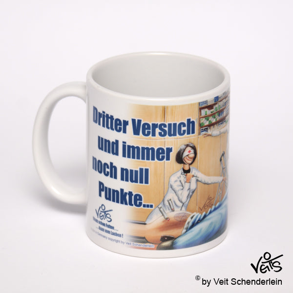 Tassen, Kaffeebecher, Kaffeetassen, Veit`S Gute Laune Tassen, Arzt Krankenschwester " Spritze - dritter Versuch..."