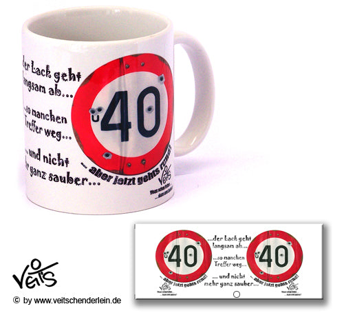 40. Geburtstag, für Sie Sparpaket 500g Kaffee und Original Veit`S - Tasse