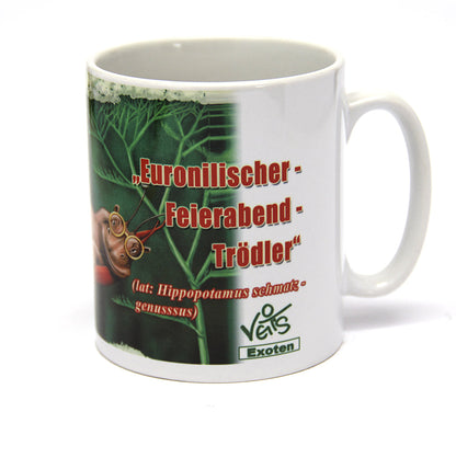 Tassen, Kaffeebecher, Kaffeetassen, Veit`S Gute Laune Tassen, "Euronilischer Feierabend Trödler"