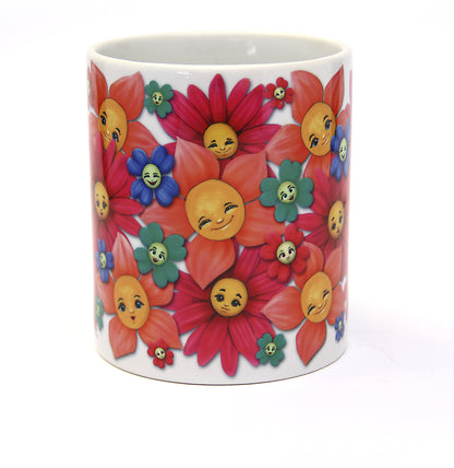 GenussKultur Sparpaket 500g Kaffee und Original Veit`S - Tasse lustige Blumen