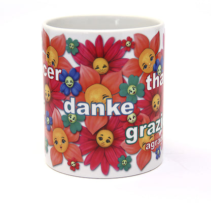 GenussKultur Sparpaket 500g Kaffee und Original Veit`S - Tasse lustige Dankeschön Blumen