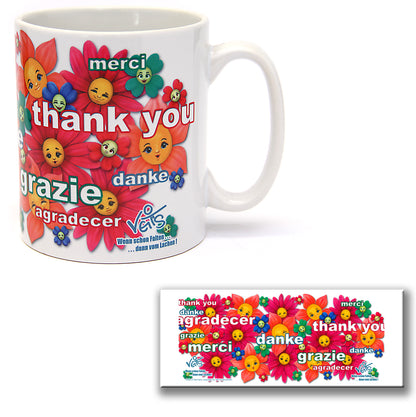 GenussKultur Sparpaket 500g Kaffee und Original Veit`S - Tasse lustige Dankeschön Blumen
